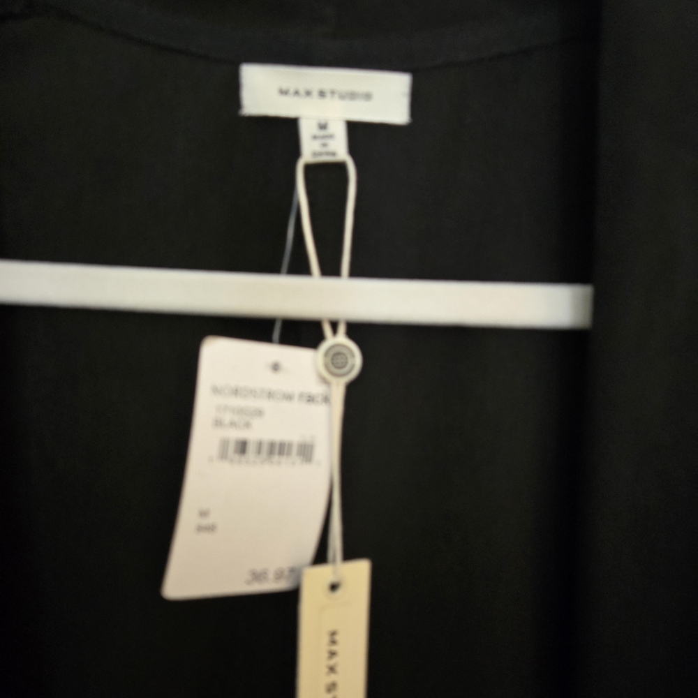 Max Studio Black Open-Front Draped Jacket - Picture 4 of 4
